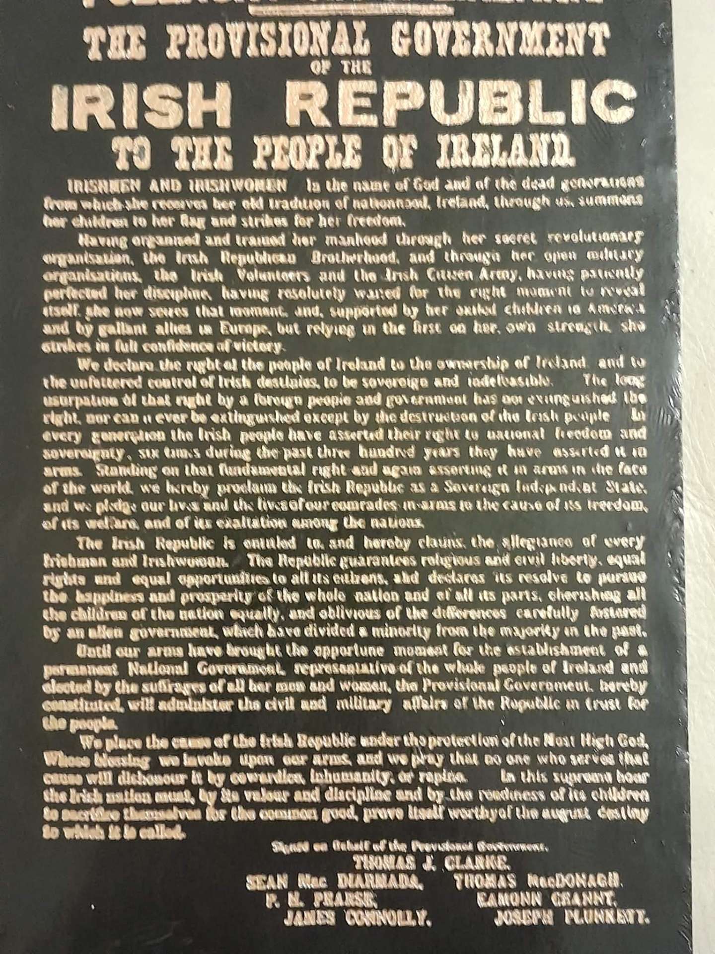 Proclamation slate plaque